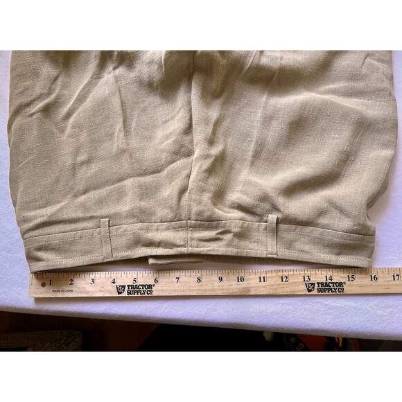 Akris Linen Pants Tan Switzerland Size 10 Wide Leg - Picture 9 of 15